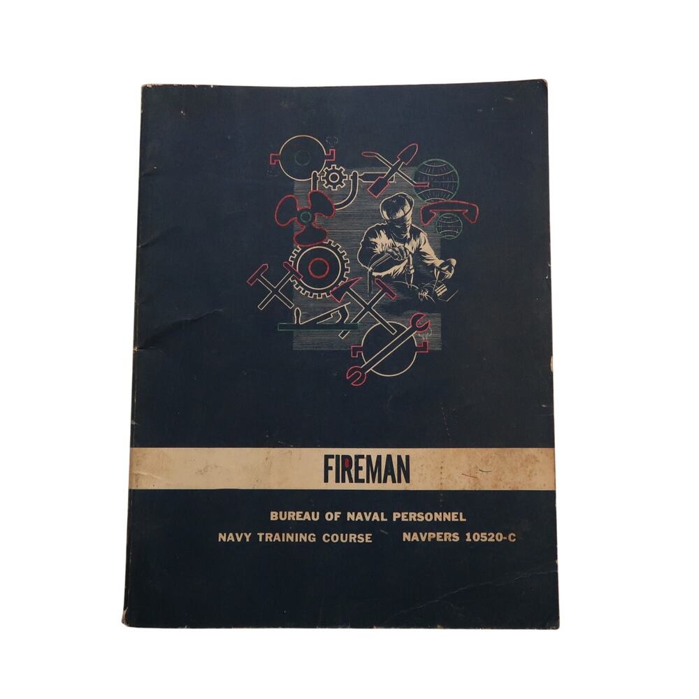 Bureau of Naval Personnel Fireman Navy Training Course Book Vtg 1966 Militaria